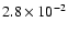 $ 2.8 \times 10^{-2} $