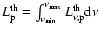 $L^{\rm th}_{\rm p}=\int_{\nu_{\rm min}}^{\nu_{\rm max}} L^{\rm th}_{\nu,{\rm p}}{\rm d}\nu$