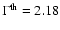 $\Gamma^{\rm th}=2.18$