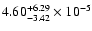 $4.60^{+6.29}_{-3.42}\times10^{-5}$