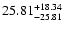 $\rm 25.81^{+18.34}_{-25.81}$