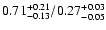 $\rm0.71^{+0.21}_{-0.13}/0.27^{+0.03}_{-0.05}$