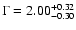 $\Gamma=2.00^{+0.32}_{-0.30}$
