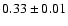$0.33\pm0.01$