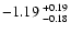 $\rm -1.19~^{+0.19}_{-0.18}$