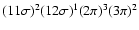 $ (11 \sigma)^2 (12 \sigma)^1 (2 \pi)^3 (3 \pi)^2 $