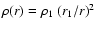 $\rho(r)=\rho_1~(r_1/r)^2$