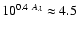 $10^{0.4~A_\lambda} \approx 4.5$