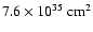 $7.6\times 10^{35}~{\rm cm^2}$