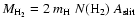 $M_{\rm H_2} = 2\ m_{\rm H}\ N({\rm H}_2)\ A_{\rm slit}$