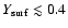 $Y_{\rm
surf}\lesssim 0.4$