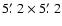 $5\hbox{$.\mkern-4mu^\prime$ }2\times 5\hbox{$.\mkern-4mu^\prime$ }2$