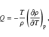 \begin{displaymath}
Q = -{T\over \rho} \left({\partial \rho\over \partial T}\right)_{\rm p} ,
\end{displaymath}