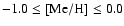 $-1.0 \le\rm [Me/H]\le 0.0$