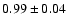 $0.99 \pm 0.04$