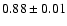 $0.88 \pm 0.01$