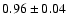 $0.96 \pm 0.04$