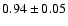 $0.94 \pm 0.05$