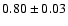$0.80 \pm 0.03$