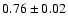 $0.76 \pm 0.02$