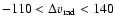 $-110<\Delta v_{{\rm rad}}<140$