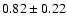 $0.82 \pm 0.22$