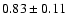 $0.83 \pm 0.11$