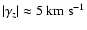 $\vert\gamma_z\vert\approx 5~\rm km~s^{-1}$