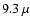 $9.3\,\mu$