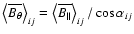 $\left<\overline{B_\theta}\right>_{ij} =
\left<\overline{B_{\vert\vert}}\right>_{ij} / \cos \alpha_{ij}$