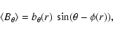 \begin{displaymath}\left<B_{\theta}\right>=b_{\theta}(r) \ \sin(\theta-\phi(r)) ,
\end{displaymath}