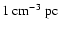 $ 1~ {\rm cm ^{-3} ~\rm pc}$