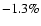 $-1.3\%$