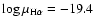 $\log \mu_{\rm H\alpha} = -19.4$