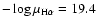 $-\log\mu_{\rm H\alpha} = 19.4$