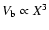 $V_{\rm b}\propto X^3$