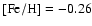 $\rm [Fe/H]=-0.26$