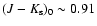 $(J-K_{\rm s})_0\sim0.91$