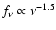 $f_{\nu} \propto
\nu^{-1.5}$