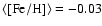$\rm\langle [Fe/H] \rangle =-0.03$
