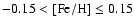 $-0.15<[{\rm Fe/H}]\le0.15$