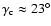 $\gamma_{\rm c} \approx 23^\circ$
