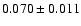 $0.070\pm0.011$