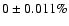 $0\pm0.011\%$