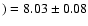 $)=8.03\pm0.08$