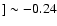 $]\sim-0.24$