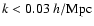 $k<0.03~h/{\rm Mpc}$