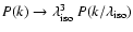$P(k)\rightarrow \lambda_{\rm iso}^3~P(k/\lambda_{\rm iso})$