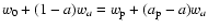 $w_0+(1-a) w_a=w_{\rm p}+(a_{\rm p}-a) w_a$