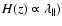 $H(z)\varpropto \lambda_\parallel)$
